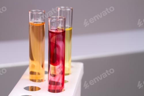 Preview: Close up red and solve test tubes.