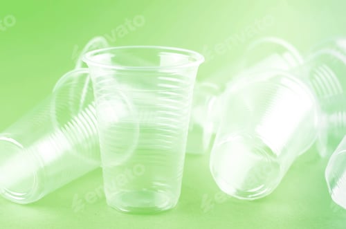Preview: White plastic disposable tableware