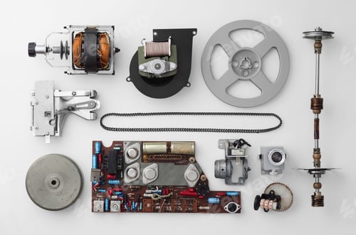 Preview: Parts of a vintage film projector