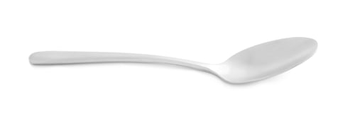 Preview: New clean spoon isolated on white. Cutlery