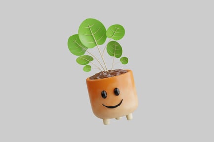Preview: Cartoon potted plant with happy face