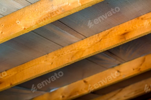 Preview: Wooden boards, elements of construction of a roof