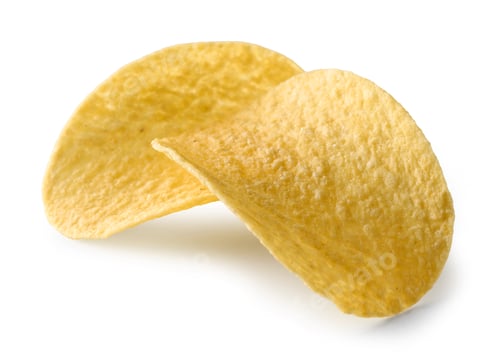 Preview: potato chips on white background