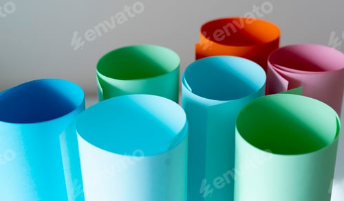 Preview: a some rolls of abstract pastel colors, close up creative sheets design