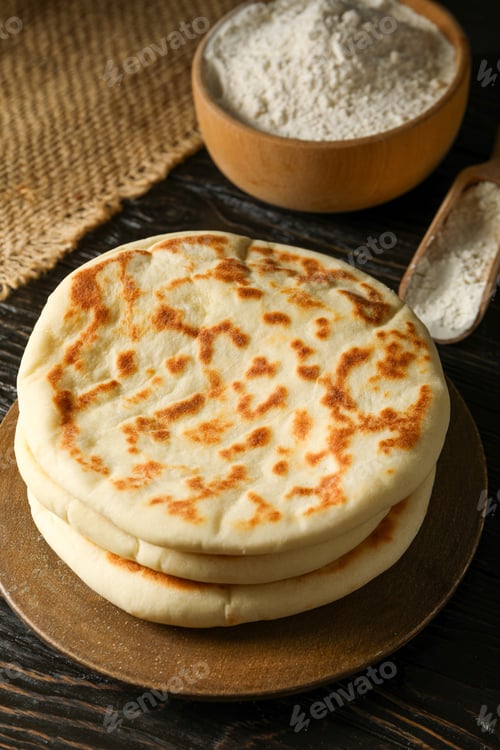 Preview: Tasty bakery food concept - delicious Pita, food for making in home