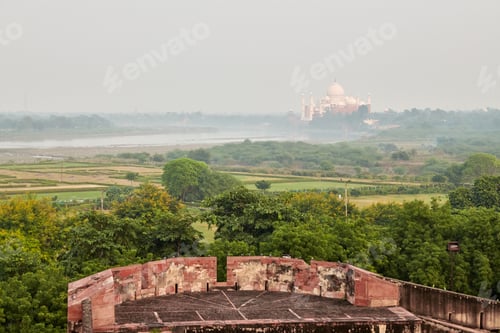 Preview: Taj Mahal white marble mausoleum landmark in Agra, Uttar Pradesh, India, beautiful ancient tomb