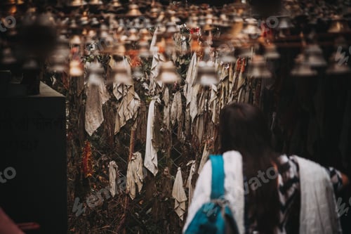 Preview: Mystical corridor with bells and cloths.