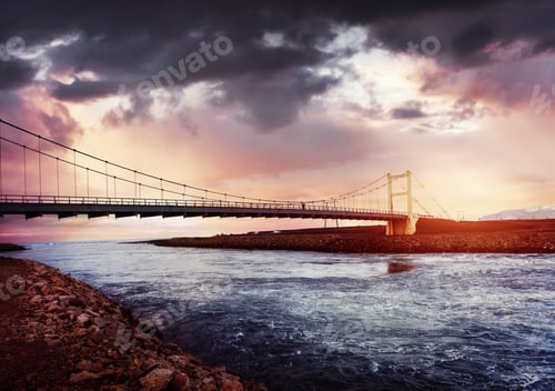 Preview: Bridge over a channel connecting Jokulsarlon Lagoon and Atlantic
