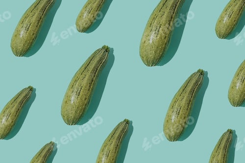 Preview: Pattern with squash on turquoise background.