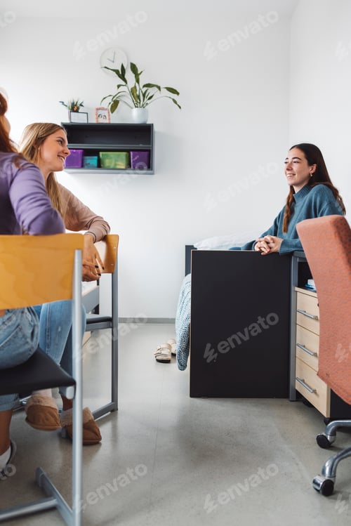 Preview: Students on campus, living away from home, studying, spending time with friends. Student dorm. Away