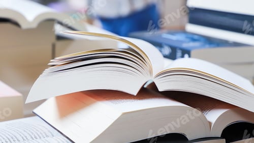 Preview: stack of books on the table