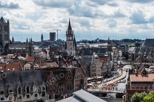 Preview: High angle view of Ghent, Belgium