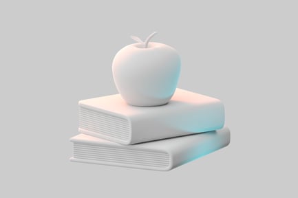 Preview: Apple on stacked books