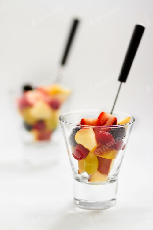 Preview: Look at dessert differently. Still life shot of mixed fruit desserts.