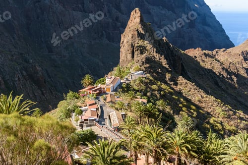 Preview: Aerial view of Masca village in Teno mountans on Tenerife