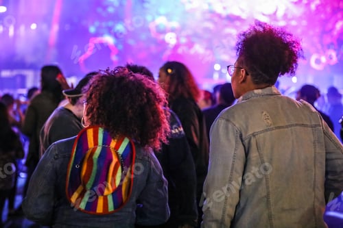 Preview: People from behind. Girls at a nightclub in Downtown Las Vegas.