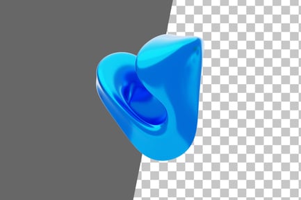 Preview: Blue Abstract Metalic Bending Shape 3D Icon