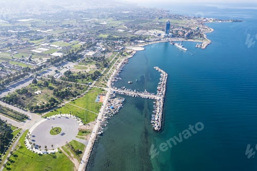Preview: Aerial view of the Inciralti City Forest Izmir Turkey.