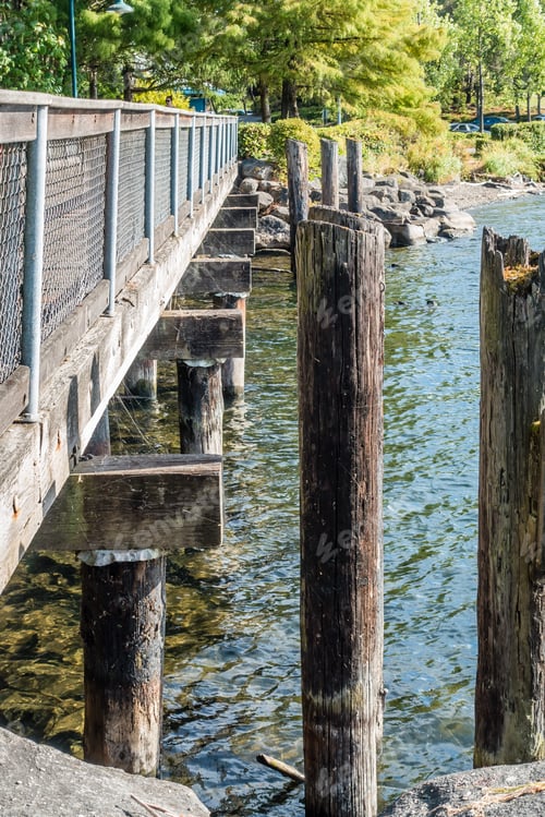 Preview: A View Of A Walking Bridge At Gene Coulon Park In Renton, Washington.