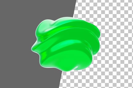Preview: Green Abstract Metalic Expand And Bending Shape 3D Icon