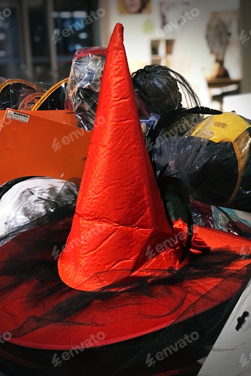 Preview: Halloween red wick hat