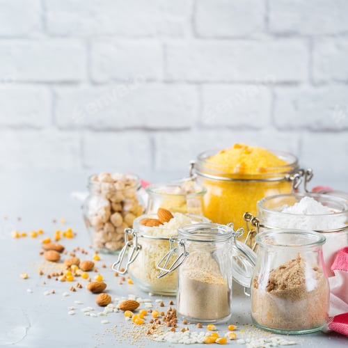 Vista previa: Gluten free food flour, almond, corn, rice, chickpea