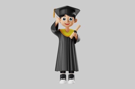 Preview: Cartoon graduate with diploma