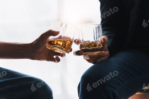 Preview: Alcoholism concept. friends having alcoholic drinks in the bar.