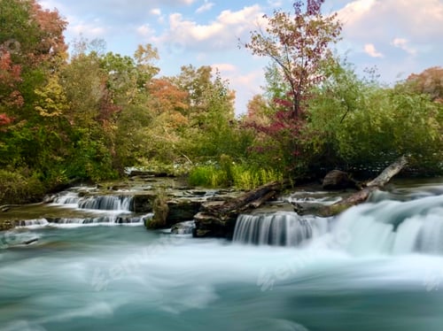 Preview: Long exposure of waterfall during autumn