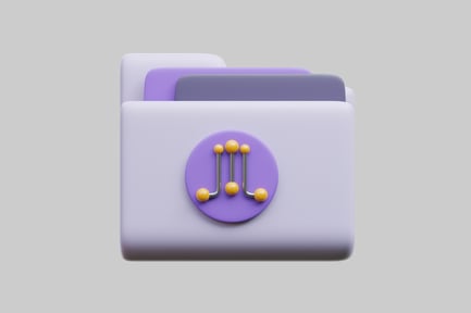 Preview: Purple folder with a circular logo