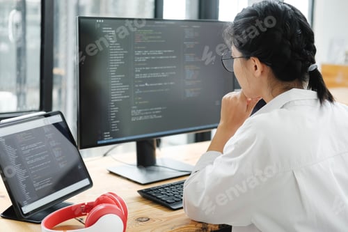 Preview: IT Programmer Starts Working on Desktop Computer.