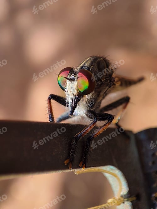 Preview: Macro shot of a single Promachus on a rail