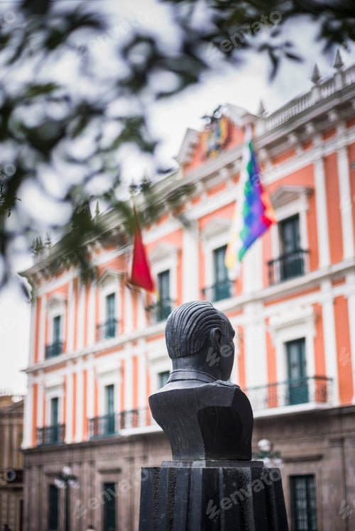Preview: Bust of Gualberto Villarroel, a previous president of Bolivia, Plaza Murillo, La Paz, La Paz Departm