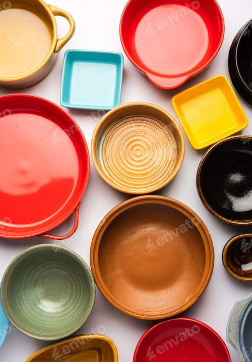 Preview: Empty ceramic bowls