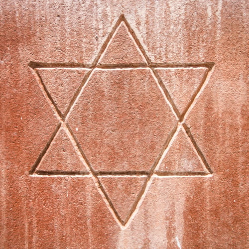 Preview: Closeup shot of Jewish star of David six-pointed star