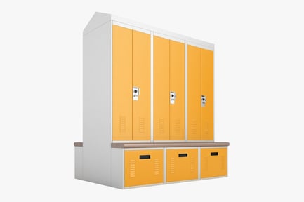 Preview: Yellow Metal Storage Lockers