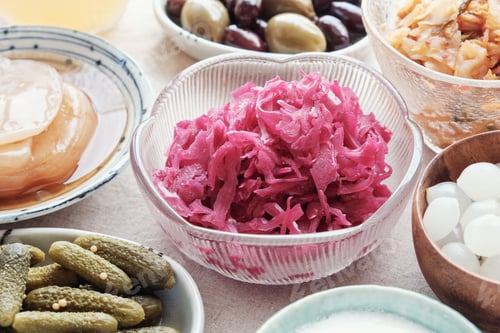 Preview: variety of fermented probiotic foods for gut health