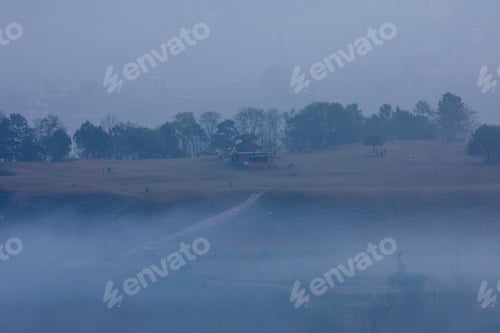 Preview: Misty early January freezing winter morning.