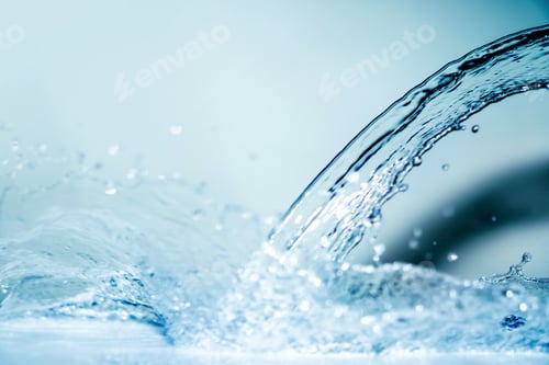 Preview: Blank Space On Soft Blue Water Splash For Abstract Water And Freshness Concept Background