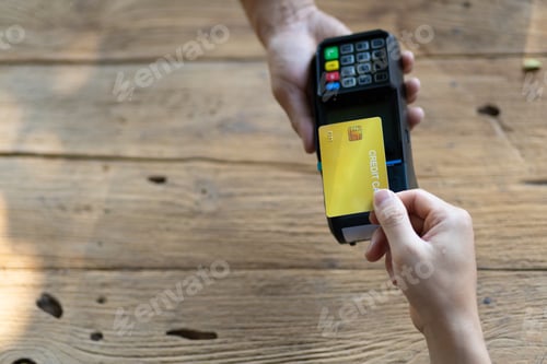 Preview: Credit card payment concept and card reader.