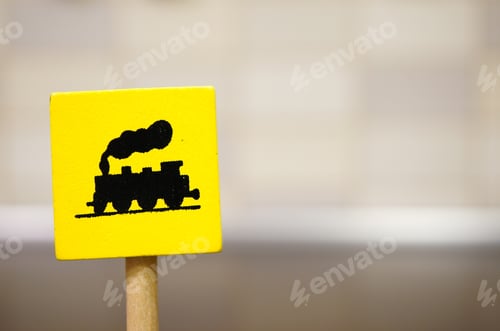Preview: Yellow sign with train on it