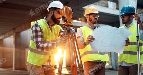 Preview: Architect consult engineer on modern construction site