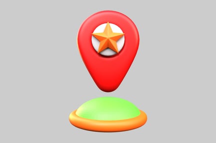 Preview: Glowing map marker with star