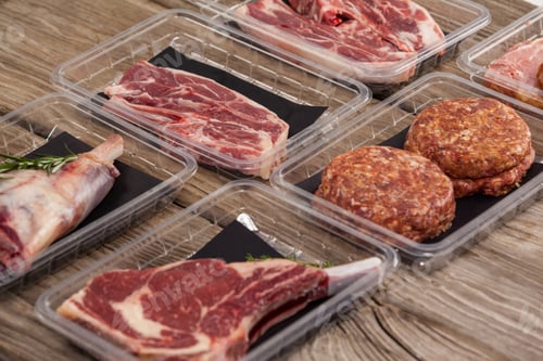 Preview: Varieties of meat in plastic boxes