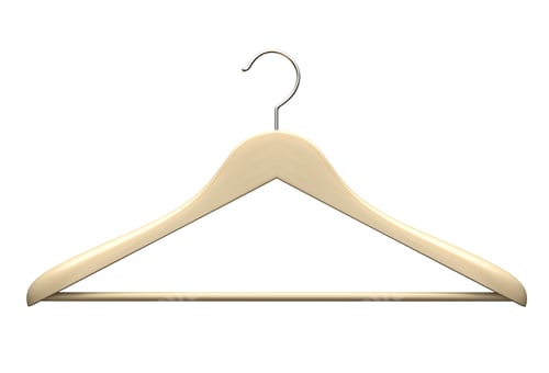 Preview: Wood hanger isolated on the white background