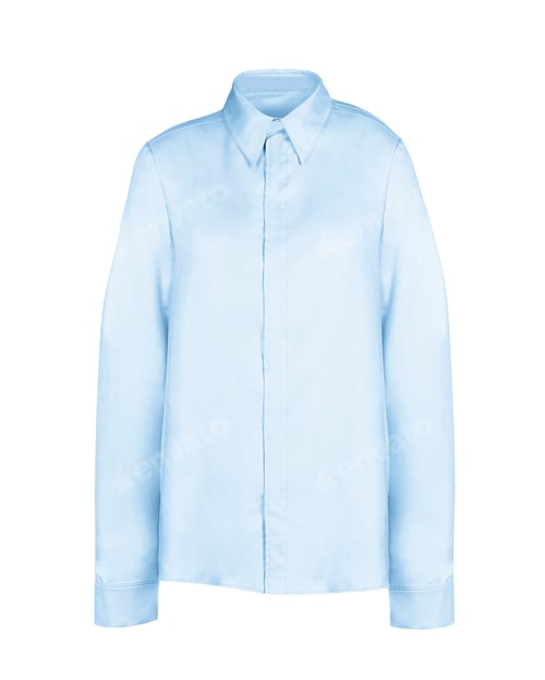 Preview: Pale Blue Button Down Shirt on White Background