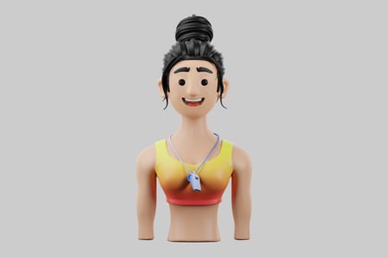Preview: Animated health coach with whistle