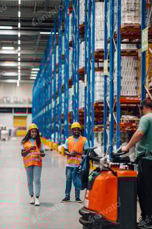 Preview: Warehouse workers managing inventory and logistics with forklift operator