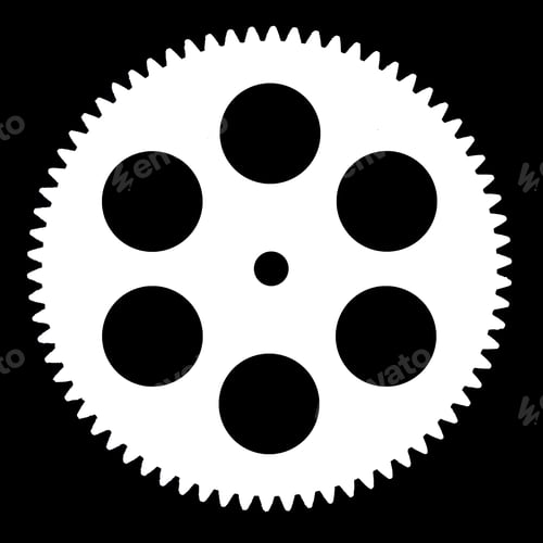 Preview: Silhouette pinion, isolated on black background