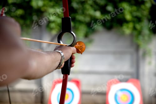 Preview: close up on arch during archery contest